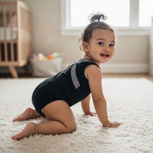 Capezio Black and Silver Kids Bodysuit